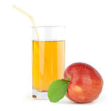 red apple with juice