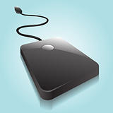 iconic vector illustration of a black portable hard disc