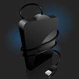 iconic vector illustration of a black portable hard disc