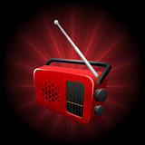 iconic illustration of a red shiny transistor radio set