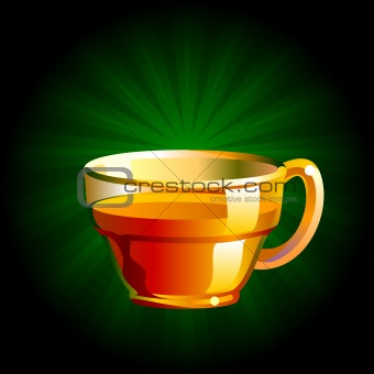 illustration of a shiny and transparent tea cup