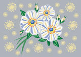 Abstract white flowers with background