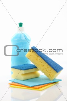 Bottle and sponges