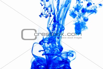 Blue ink drop