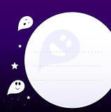 Halloween Ghosts Frame or Background with Blank Space
