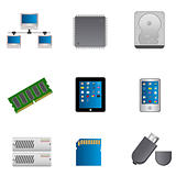 Computer parts icon set