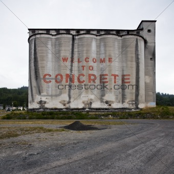 Industrial Concrete Building Sign