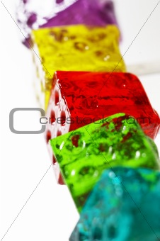 colorfull dice lollipops