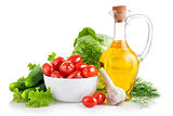set fresh vegetables with olive oil