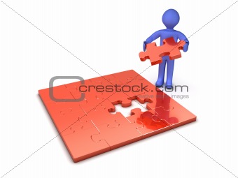 Man with Puzzle