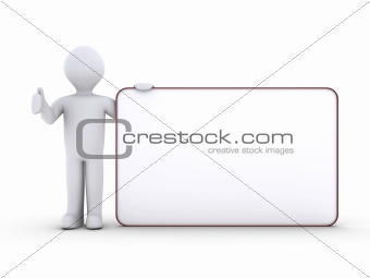 Person with blank board