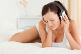 Woman listening to music with closed eyes