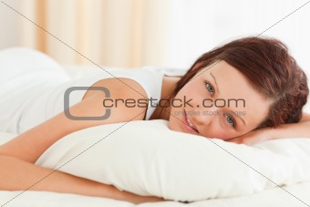 Close up of a gorgeous Woman in her bed
