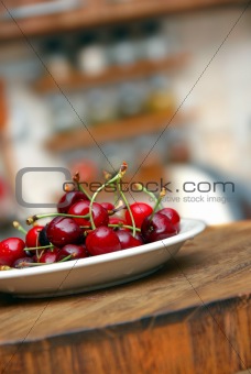 Appetizing fresh cherries