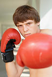 Close-up portrait of a boxer