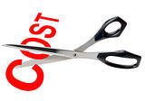 Cost cutting scissors,isolated