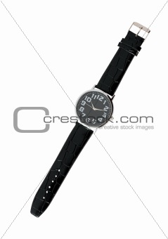 Modern Wristwatch On White