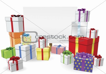 Presents and Sign Concept
