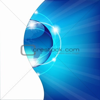 Abstract Blue Background With Globe