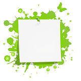 Blank Note Paper With Green Blot