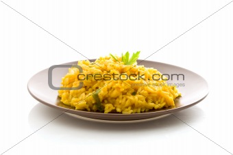 Risotto with Saffron Isolated