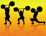 weightlifters silhouettes