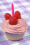 Birthday raspberry cupcake
