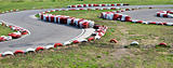 An empty bend on a race car circuit