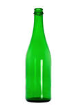 Empty green glass bottle
