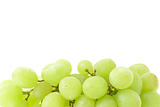 Green grapes on white background 