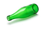 Empty green bottle