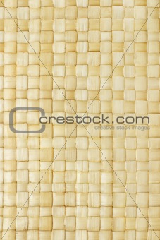Close up of woven palm leaves mat