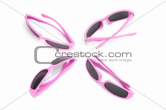 Four pairs of toy sunglasses 