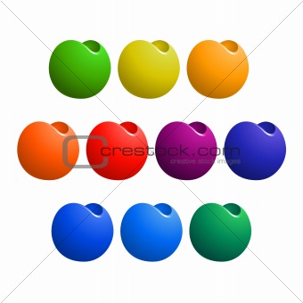 colorful tapered sphere design element