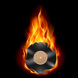 Vinyl record burning symbol