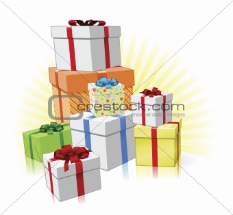 Pile of presents concept