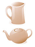 Teapot and milk jug 