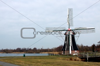 windmill over sky outside in the Netherlands