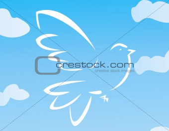 Vector illustration of flying dove
