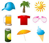 collection of summer design elements