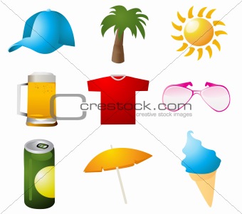 collection of summer design elements