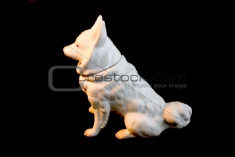Dog, white, ceramics