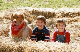 Little Farmers with Dog
