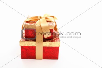 Red and gold gift boxes