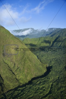 Green Maui mountain.