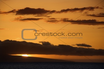 Pacific ocean sunset.