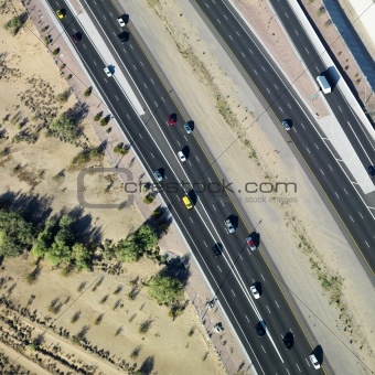 Aerial of highway.