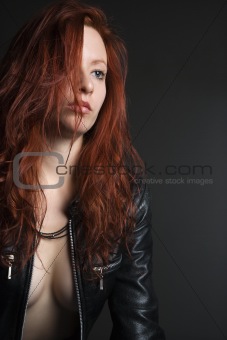 Sexy redhead portrait.