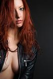Redhead woman portrait.