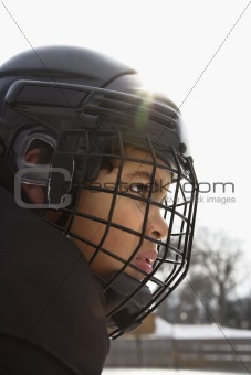 Ice hockey player boy.